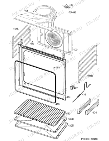 Взрыв-схема плиты (духовки) Ikea GRANSLOS 90349152 - Схема узла Oven